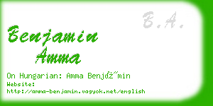 benjamin amma business card